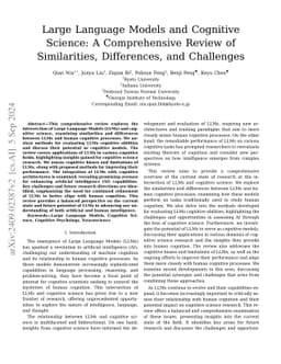 Large Language Models and Cognitive Science: A Comprehensive Review of
  Similarities, Differences, and Challenges