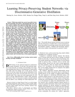 Learning Privacy-Preserving Student Networks via
  Discriminative-Generative Distillation