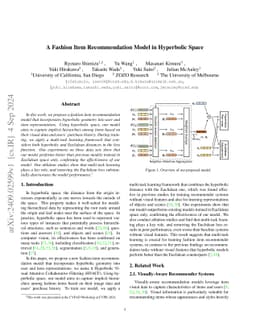 A Fashion Item Recommendation Model in Hyperbolic Space