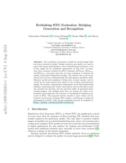 Rethinking HTG Evaluation: Bridging Generation and Recognition