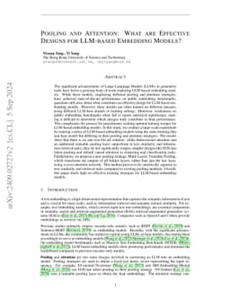 Pooling And Attention: What Are Effective Designs For LLM-Based
  Embedding Models?