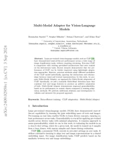 Multi-Modal Adapter for Vision-Language Models