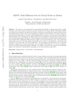 MDNF: Multi-Diffusion-Nets for Neural Fields on Meshes