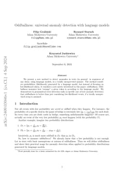 Oddballness: universal anomaly detection with language models