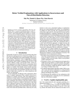 Better Verified Explanations with Applications to Incorrectness and
  Out-of-Distribution Detection