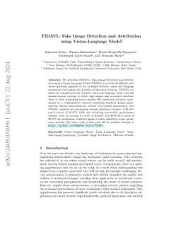 FIDAVL: Fake Image Detection and Attribution using Vision-Language Model