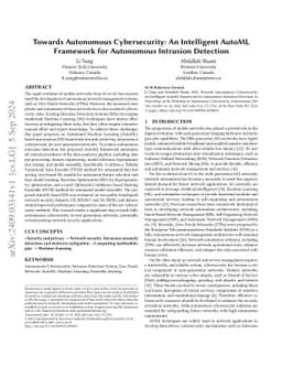 Towards Autonomous Cybersecurity: An Intelligent AutoML Framework for
  Autonomous Intrusion Detection