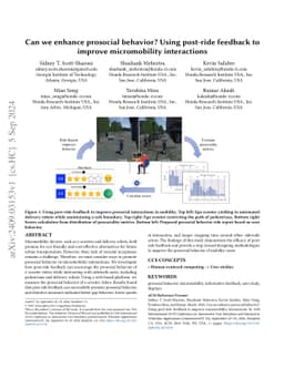 Can we enhance prosocial behavior? Using post-ride feedback to improve
  micromobility interactions