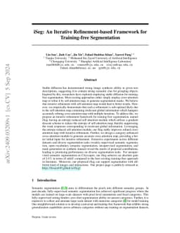 iSeg: An Iterative Refinement-based Framework for Training-free
  Segmentation