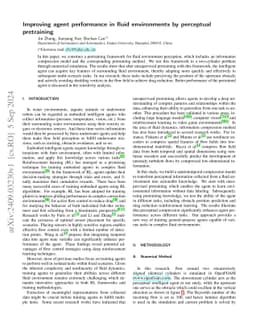 Improving agent performance in fluid environments by perceptual
  pretraining