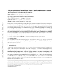 End User Authoring of Personalized Content Classifiers: Comparing
  Example Labeling, Rule Writing, and LLM Prompting