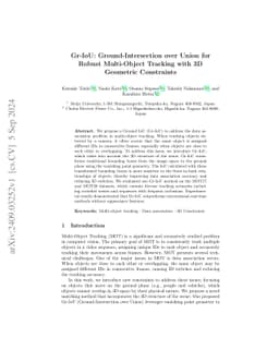 Gr-IoU: Ground-Intersection over Union for Robust Multi-Object Tracking
  with 3D Geometric Constraints