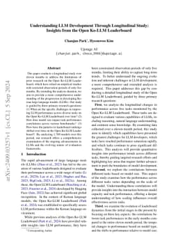 Understanding LLM Development Through Longitudinal Study: Insights from the Open Ko-LLM Leaderboard