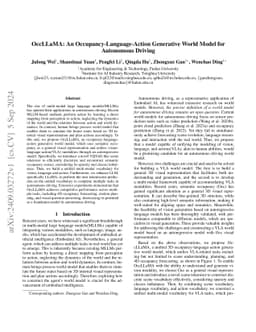 OccLLaMA: An Occupancy-Language-Action Generative World Model for
  Autonomous Driving