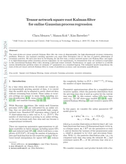 Tensor network square root Kalman filter for online Gaussian process
  regression
