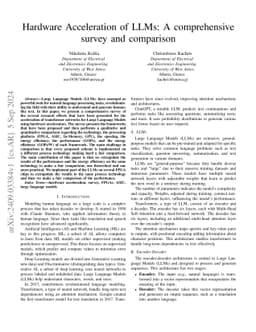 Hardware Acceleration of LLMs: A comprehensive survey and comparison
