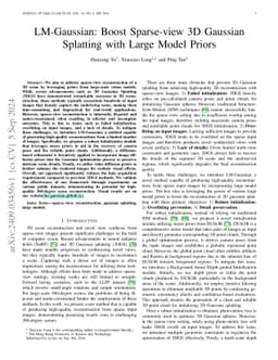 LM-Gaussian: Boost Sparse-view 3D Gaussian Splatting with Large Model
  Priors