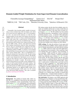Domain-Guided Weight Modulation for Semi-Supervised Domain
  Generalization
