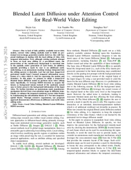 Blended Latent Diffusion under Attention Control for Real-World Video
  Editing