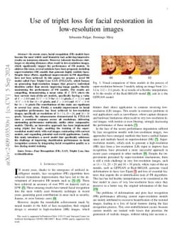Use of triplet loss for facial restoration in low-resolution images