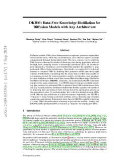 DKDM: Data-Free Knowledge Distillation for Diffusion Models with Any Architecture
