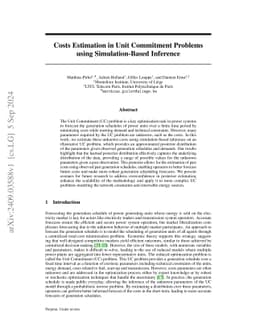 Cost Estimation in Unit Commitment Problems Using Simulation-Based
  Inference