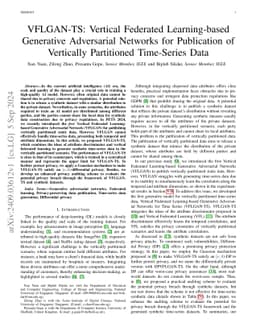VFLGAN-TS: Vertical Federated Learning-based Generative Adversarial
  Networks for Publication of Vertically Partitioned Time-Series Data