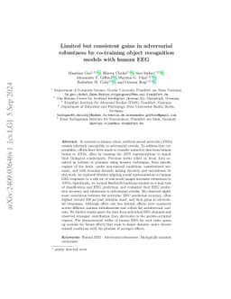 Limited but consistent gains in adversarial robustness by co-training
  object recognition models with human EEG