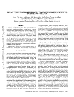 Privacy versus Emotion Preservation Trade-offs in Emotion-Preserving
  Speaker Anonymization
