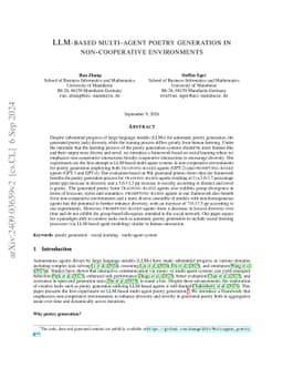LLM-based multi-agent poetry generation in non-cooperative environments