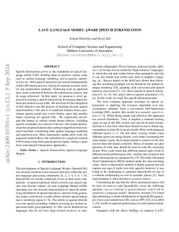LAST: Language Model Aware Speech Tokenization