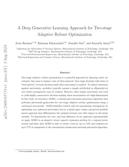 A Deep Generative Learning Approach for Two-stage Adaptive Robust Optimization