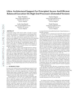 Libra: Architectural Support For Principled, Secure And Efficient Balanced Execution On High-End Processors (Extended Version)
