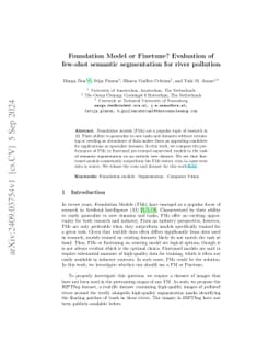 Foundation Model or Finetune? Evaluation of few-shot semantic
  segmentation for river pollution