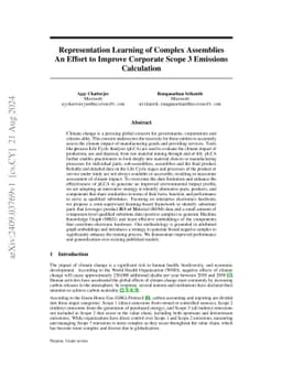 Representation Learning of Complex Assemblies, An Effort to Improve
  Corporate Scope 3 Emissions Calculation