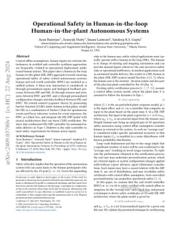 Operational Safety in Human-in-the-loop Human-in-the-plant Autonomous
  Systems