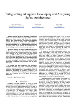 Safeguarding AI Agents: Developing and Analyzing Safety Architectures