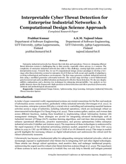 Interpretable Cyber Threat Detection for Enterprise Industrial Networks:
  A Computational Design Science Approach