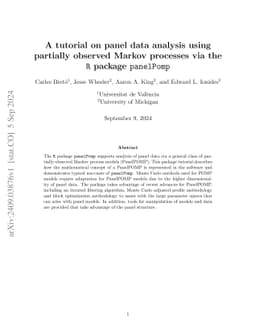 A tutorial on panel data analysis using partially observed Markov
  processes via the R package panelPomp