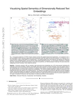 Visualizing Spatial Semantics of Dimensionally Reduced Text Embeddings