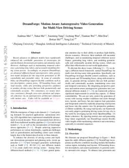 DreamForge: Motion-Aware Autoregressive Video Generation for Multi-View Driving Scenes