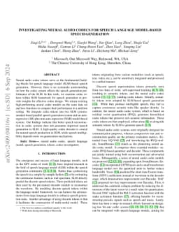 Investigating Neural Audio Codecs for Speech Language Model-Based Speech
  Generation