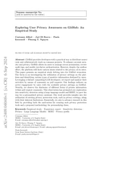 Exploring User Privacy Awareness on GitHub: An Empirical Study