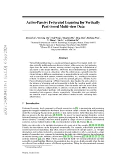 Active-Passive Federated Learning for Vertically Partitioned Multi-view
  Data