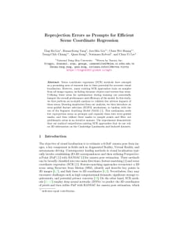 Reprojection Errors as Prompts for Efficient Scene Coordinate Regression