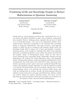 Combining LLMs and Knowledge Graphs to Reduce Hallucinations in Question
  Answering