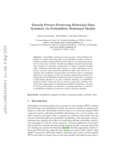 Towards Privacy-Preserving Relational Data Synthesis via Probabilistic
  Relational Models