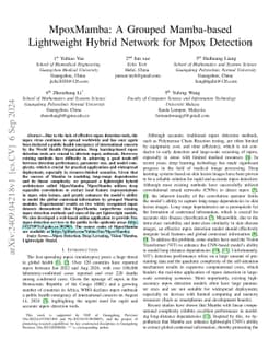 MpoxMamba: A Grouped Mamba-based Lightweight Hybrid Network for Mpox
  Detection