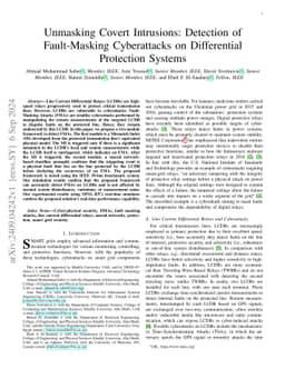 Unmasking Covert Intrusions: Detection of Fault-Masking Cyberattacks on
  Differential Protection Systems