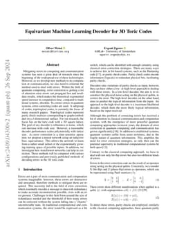 Equivariant Machine Learning Decoder for 3D Toric Codes